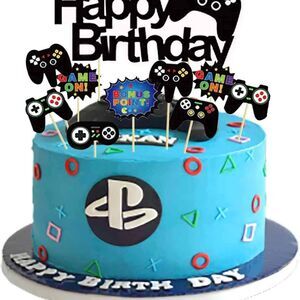 Video Game Cake Topper 11 pcs Video Game Theme Double Sided Glitter
